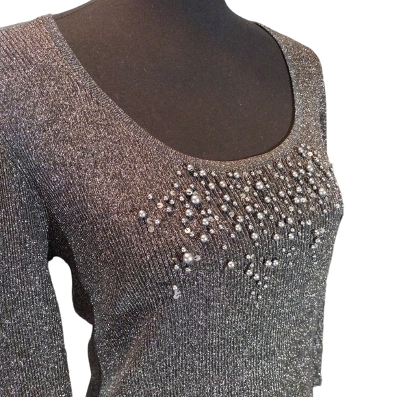AUGUST Silk Bead Embellished Top - Picture 1 of 5